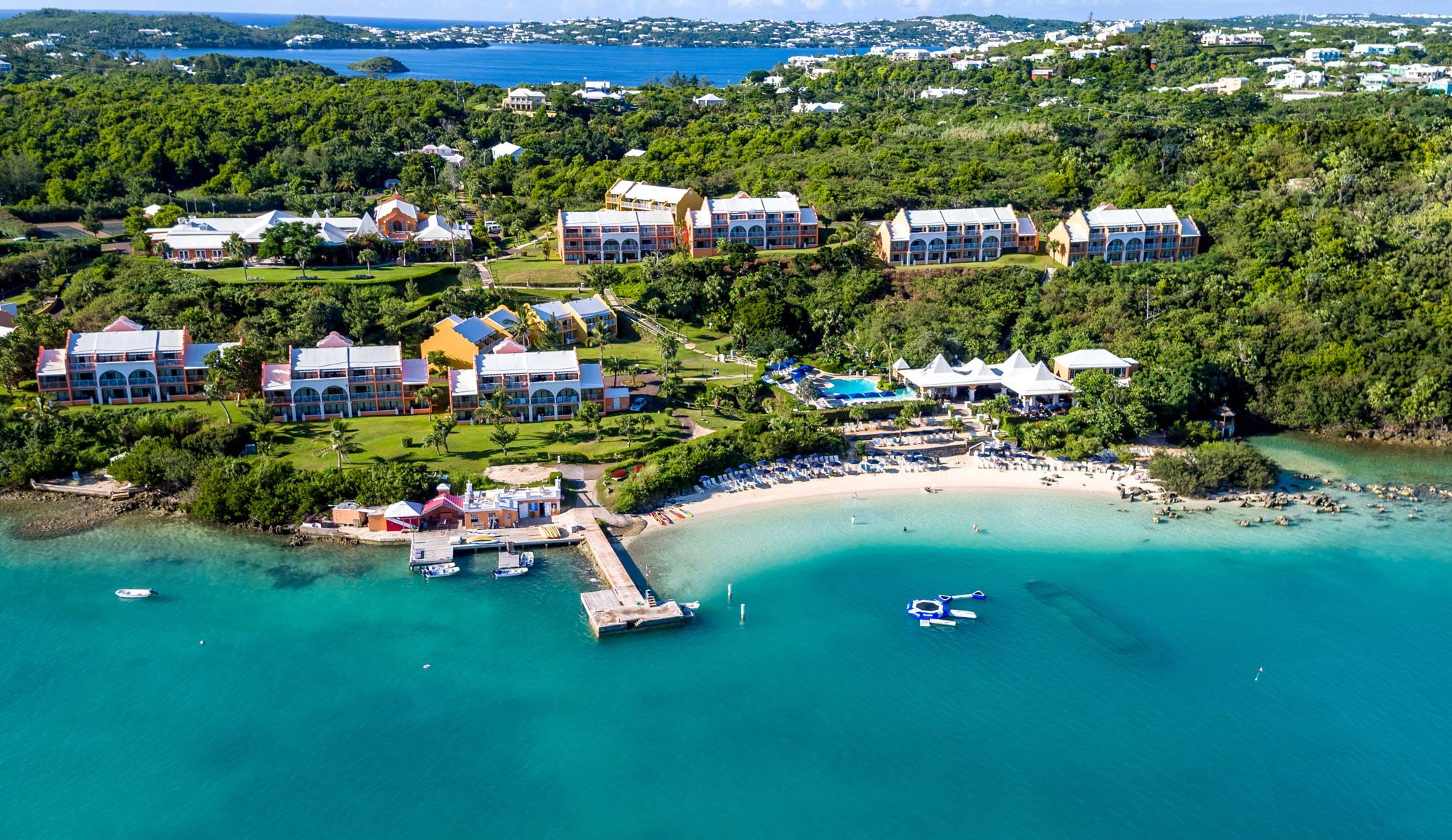 Aerial view of Bermuda's coastline