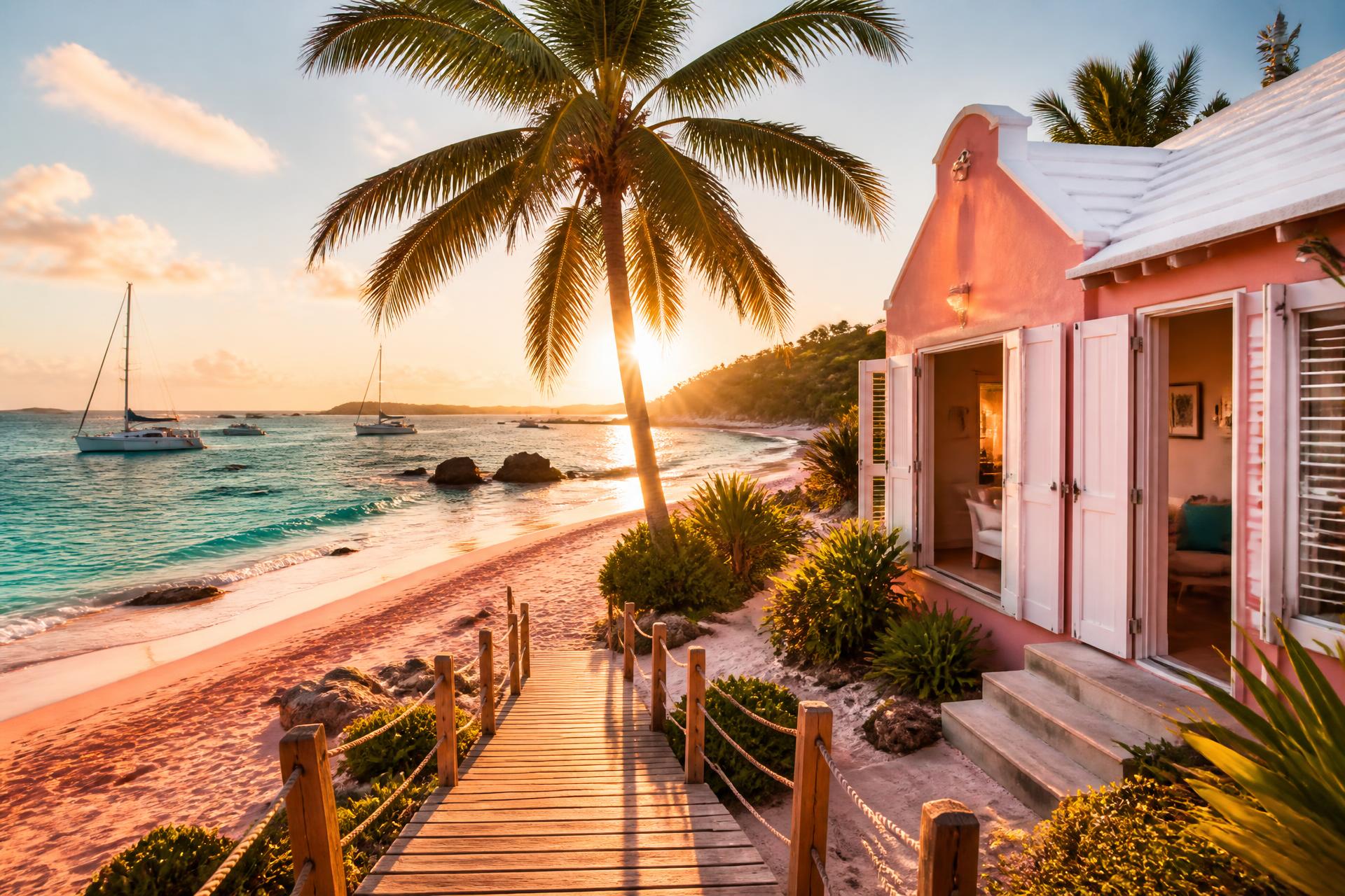 Sunrise over the Bermuda coastline