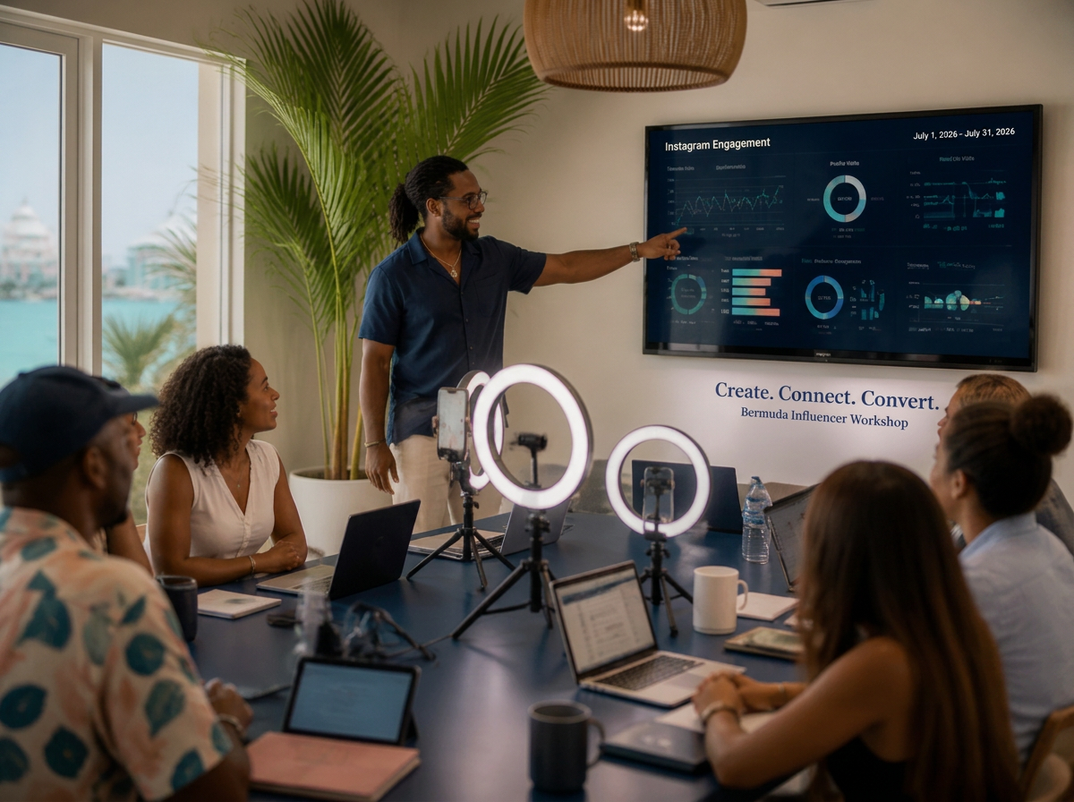 Creators collaborating at a Bermuda Travel Experience workshop